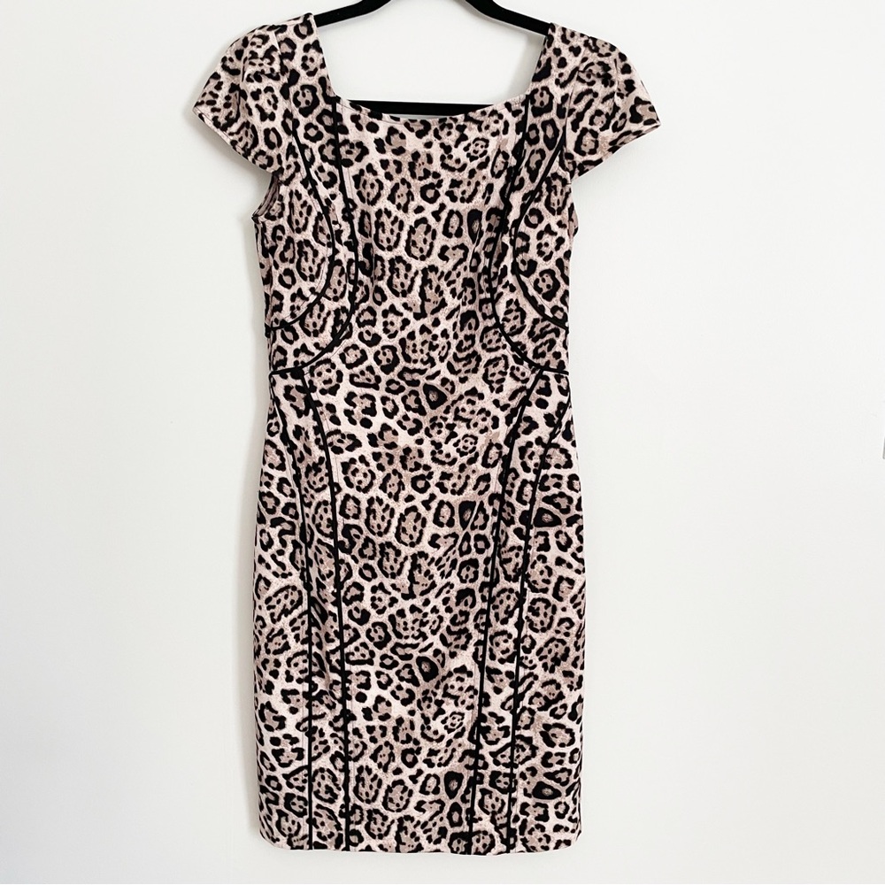 Victoria’s Secret Leopard print bodycon dress with piping size 4